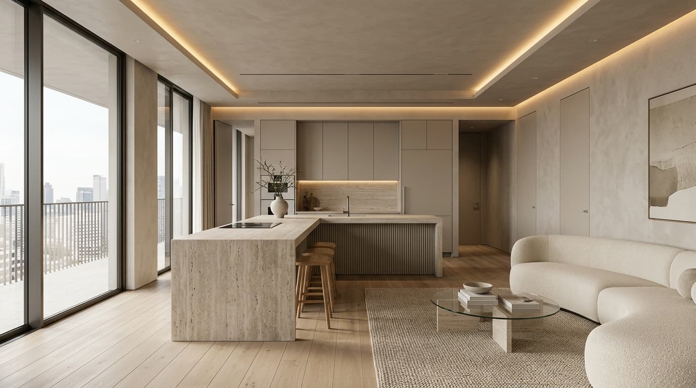 The complete expert guide to the Quiet Luxury (Stealth Wealth) interior trend in 2026. Concealed engineering, tactile natural materials, architectural lighting, shadow gaps, and a smart budgeting matrix.