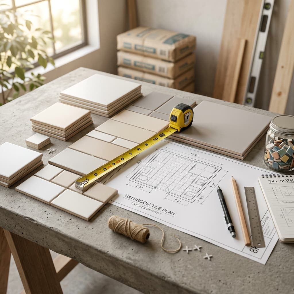 Complete guide to tile calculation for floors and walls. Learn module area calculation, spacing, layouts, and estimating grout and tile adhesive.